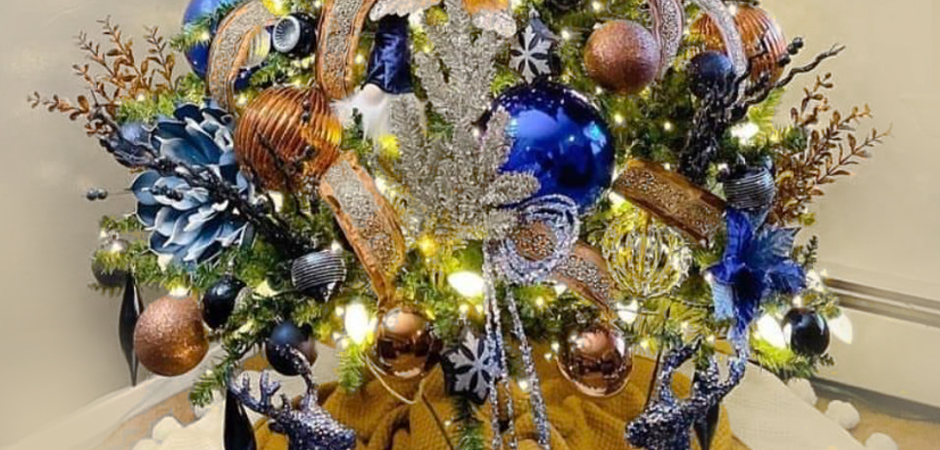 Дизайнерская Ель Синие Цветы Christmas tree Blue flowers Дизайнерская Ель Синие Цветы Christmas tree Blue flowers - Loft-Concept в Брянске
