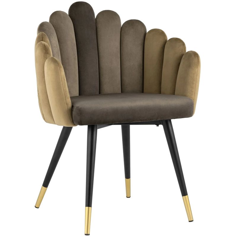 Стул Camellia Chair Коричневый Велюр Коричневый Черный Стул Camellia Chair Коричневый Велюр Коричневый Черный в Брянске | Loft Concept