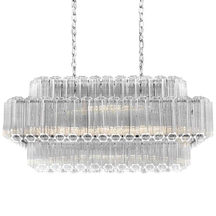 Люстра Chandelier Hexagon Rectangle Прозрачное Стекло Хром Люстра Chandelier Hexagon Rectangle Прозрачное Стекло Хром в Брянске | Loft Concept