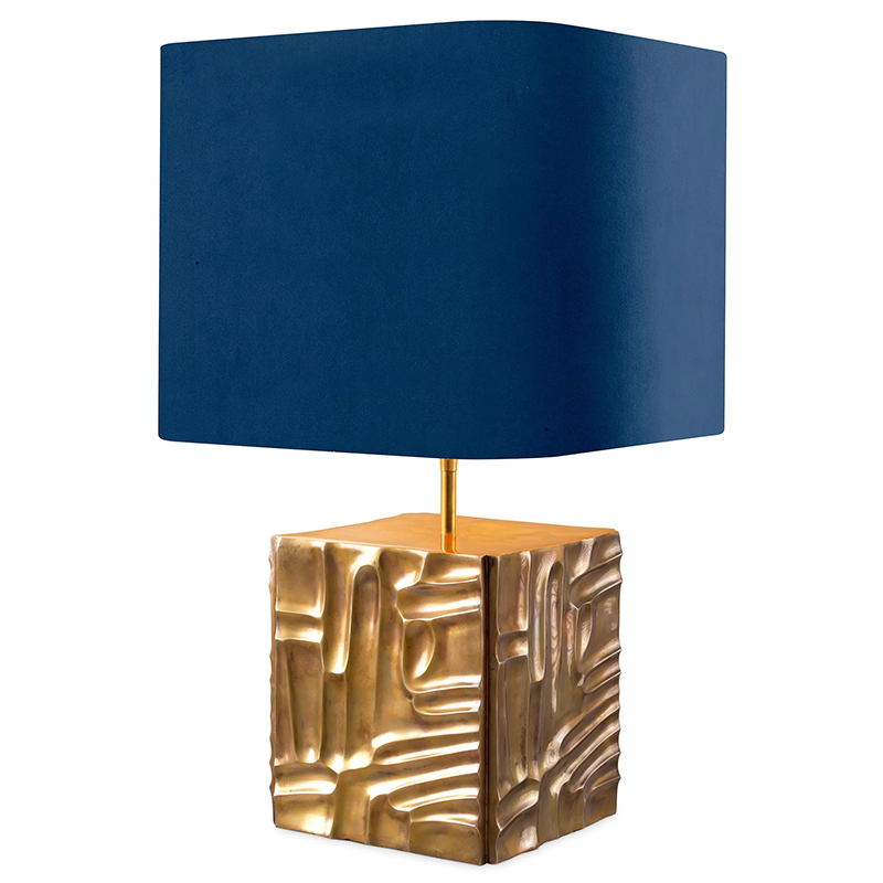 Настольная лампа Eichholtz Table Lamp Oregon Blue Velvet Синий Латунь Настольная лампа Eichholtz Table Lamp Oregon Blue Velvet Синий Латунь в Брянске | Loft Concept