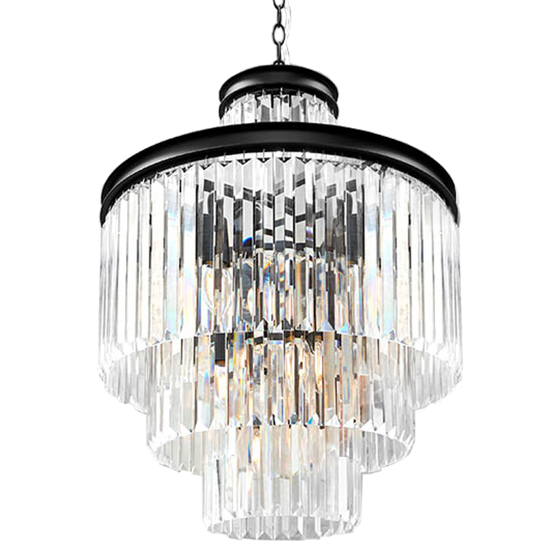 Люстра RH Odeon Chandelier Four Black 50 Прозрачное Стекло Черный Люстра RH Odeon Chandelier Four Black 50 Прозрачное Стекло Черный в Брянске | Loft Concept
