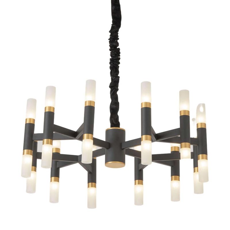 Люстра Beltram Chandelier round Белый Черный Люстра Beltram Chandelier round Белый Черный в Брянске | Loft Concept
