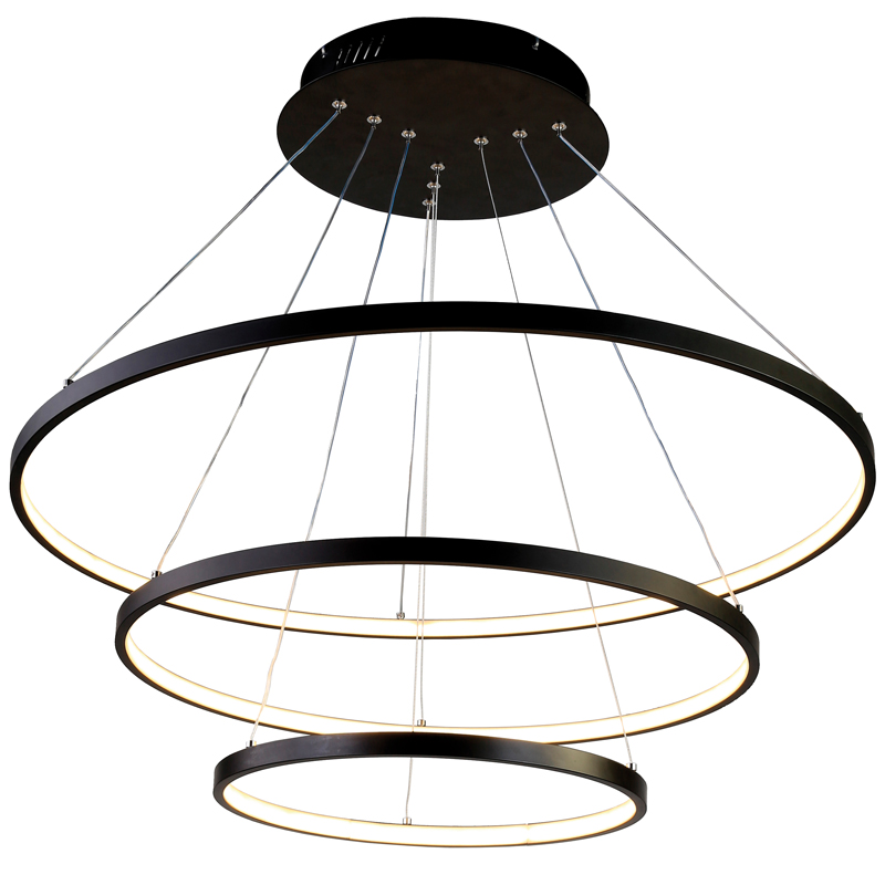 Люстра Ring Horizontal Trio black 80+60+40 Черный Люстра Ring Horizontal Trio black 80+60+40 Черный в Брянске | Loft Concept