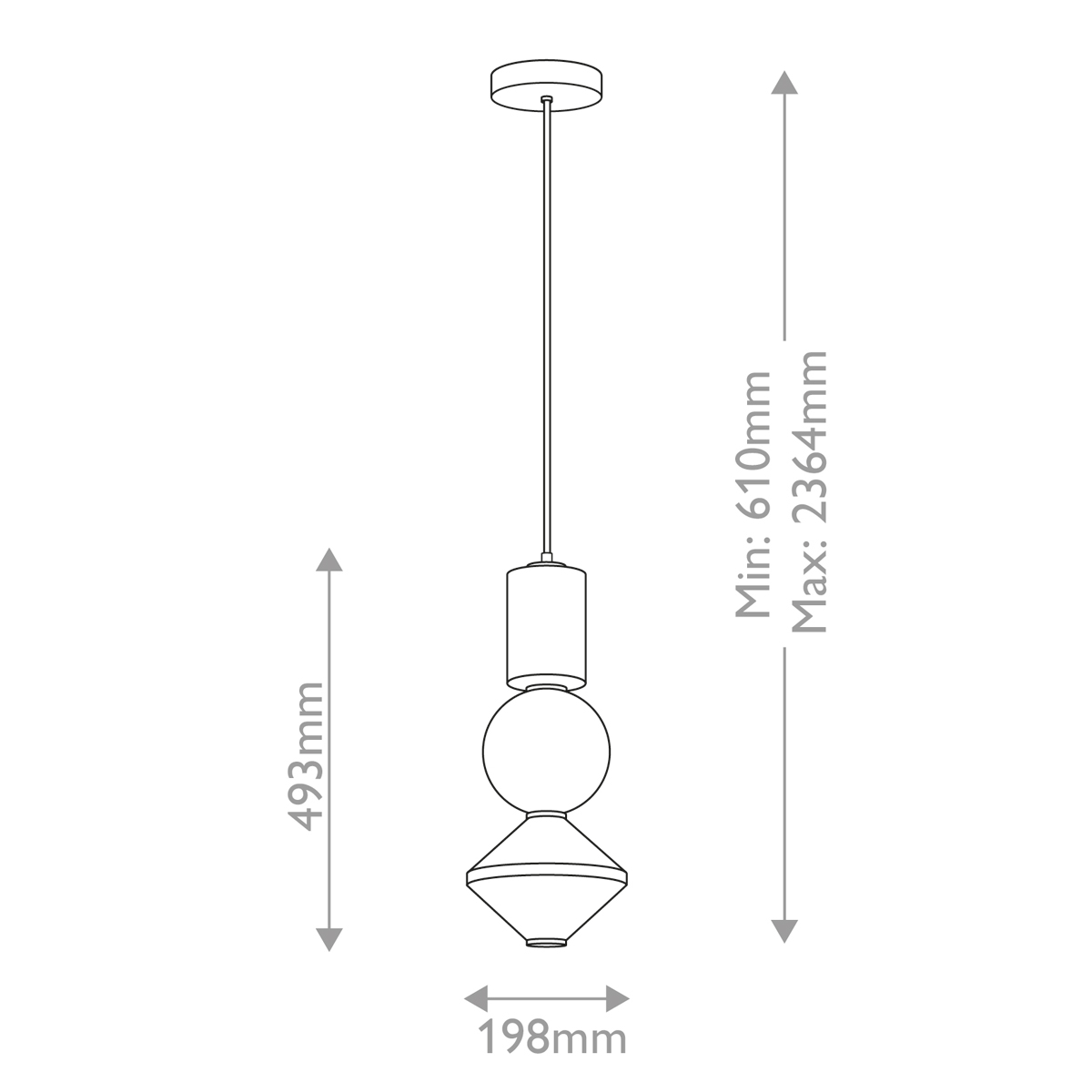 Подвесной светильник белого цвета с тремя геометрическими плафонами Alora Mood в Брянске