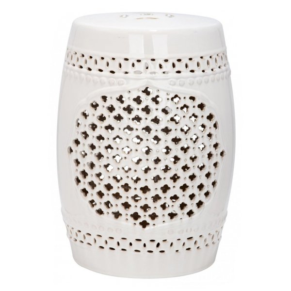 Керамический табурет Quatrefoil Garden Stool - White Белый Керамический табурет Quatrefoil Garden Stool - White Белый в Брянске | Loft Concept