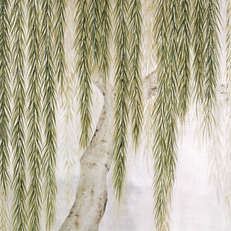 Обои ручная роспись Willow Original colourway on Tarnished Silver gilded paper Обои ручная роспись Willow Original colourway on Tarnished Silver gilded paper в Брянске | Loft Concept