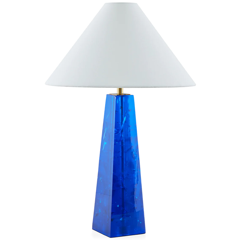 Настольная лампа Jonathan Adler Prisma Table Lamp Blue Белый Синий Латунь Настольная лампа Jonathan Adler Prisma Table Lamp Blue Белый Синий Латунь в Брянске | Loft Concept