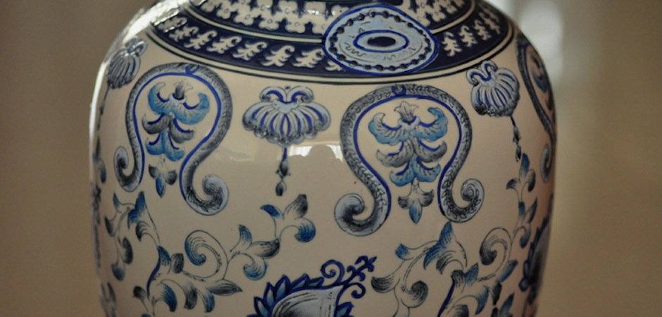 Настольная лампа Синий орнамент - фото №1