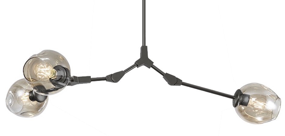 Люстра Сrumpled Glass Bubble Chandelier Gray 3 плафона Люстра Сrumpled Glass Bubble Chandelier Gray 3 плафона - Loft-Concept в Брянске