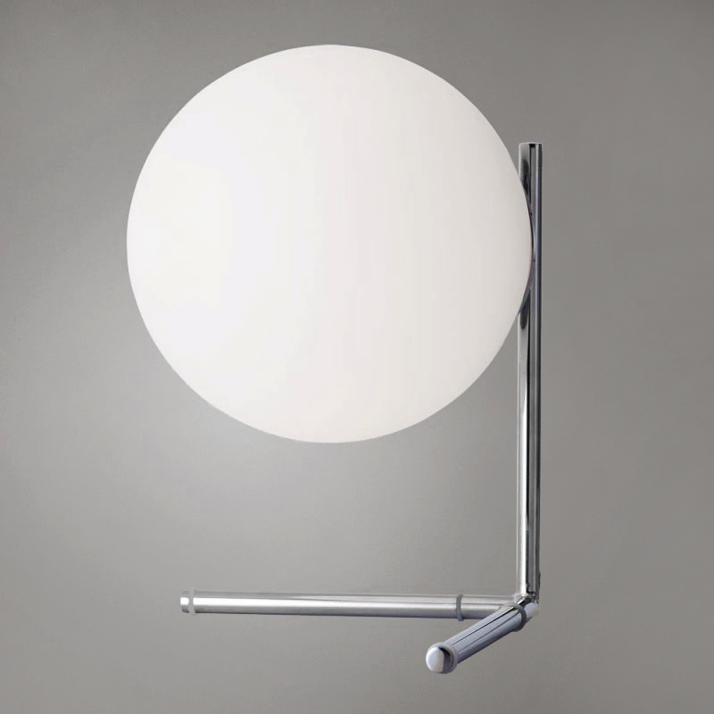 Настольная лампа IC Lighting Flos Table Chrome Хром Прозрачный белый Настольная лампа IC Lighting Flos Table Chrome Хром Прозрачный белый в Брянске | Loft Concept