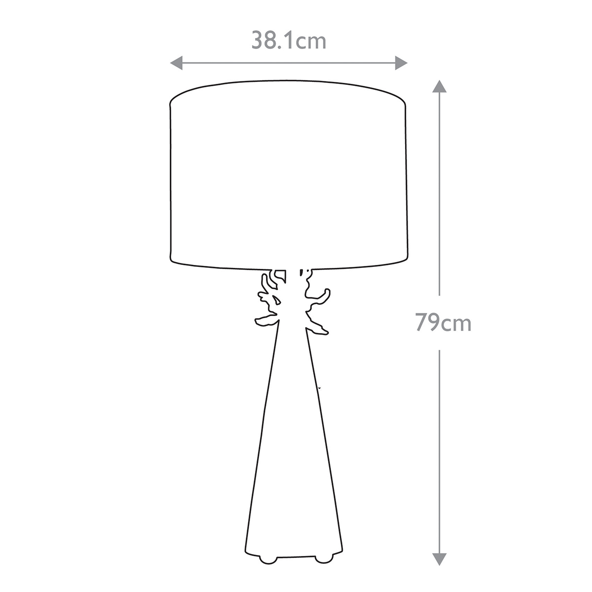 Настольная лампа с декоративным элементом золотого цвета и цилиндрическим абажуром из папье-маше светлого оттенка Flambeau в Брянске