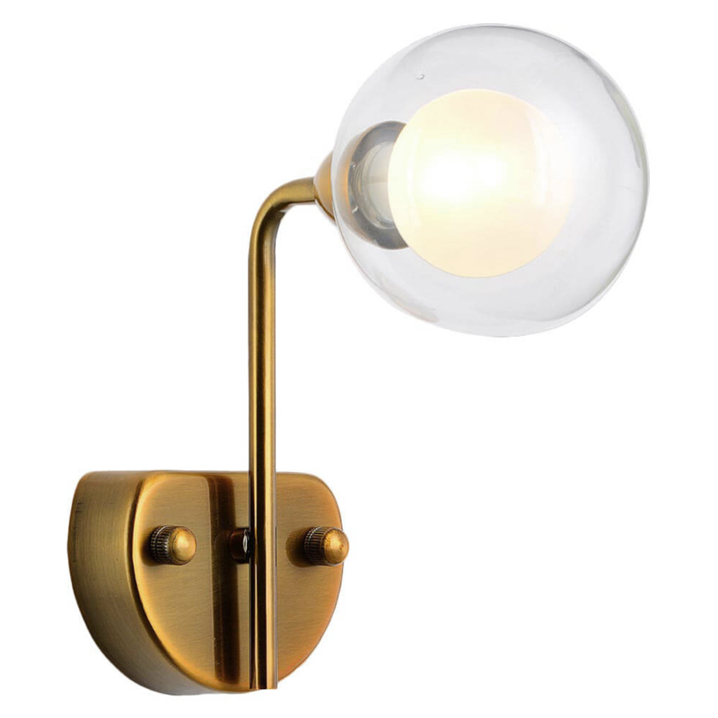 Бра Bistro Globe Milk Wall Lamp Прозрачный белый Латунь Бра Bistro Globe Milk Wall Lamp Прозрачный белый Латунь в Брянске | Loft Concept
