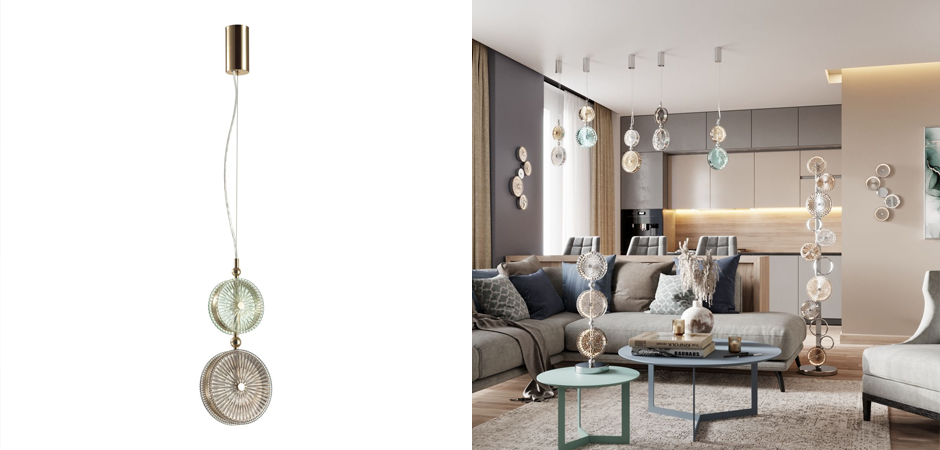 Подвесной светодиодный светильник Peony Green&Brown Подвесной светодиодный светильник Peony Green&Brown - Loft-Concept в Брянске