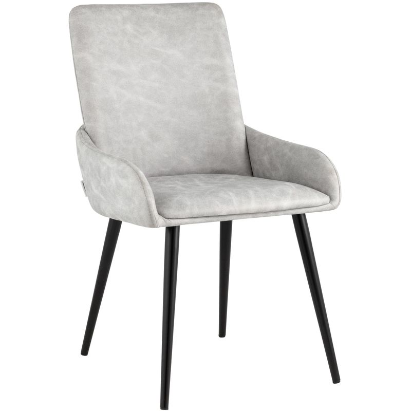 Стул Munchen Chair Светло-Серая Искусственная Замша Светло-серый Черный Стул Munchen Chair Светло-Серая Искусственная Замша Светло-серый Черный в Брянске | Loft Concept