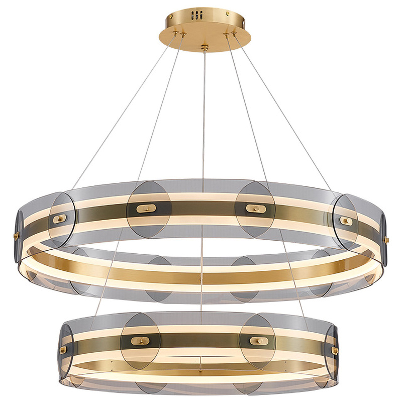 Люстра Gold 2 ring horizontal chandelier Прозрачный Латунь Люстра Gold 2 ring horizontal chandelier Прозрачный Латунь в Брянске | Loft Concept