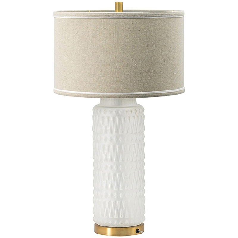 Настольная лампа с абажуром Muriel Table Lamp Белый Латунь Бежевый Настольная лампа с абажуром Muriel Table Lamp Белый Латунь Бежевый в Брянске | Loft Concept