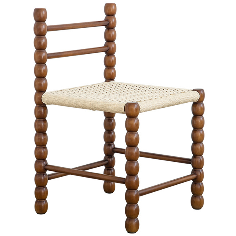 Стул French Corner Chair Brown Коричневый Бежевый Стул French Corner Chair Brown Коричневый Бежевый в Брянске | Loft Concept