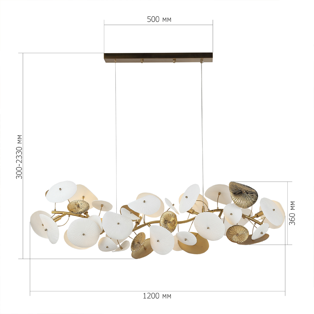 Люстра с белыми и золотистыми цветами G9 Dahlia Flowers Lamp в Брянске