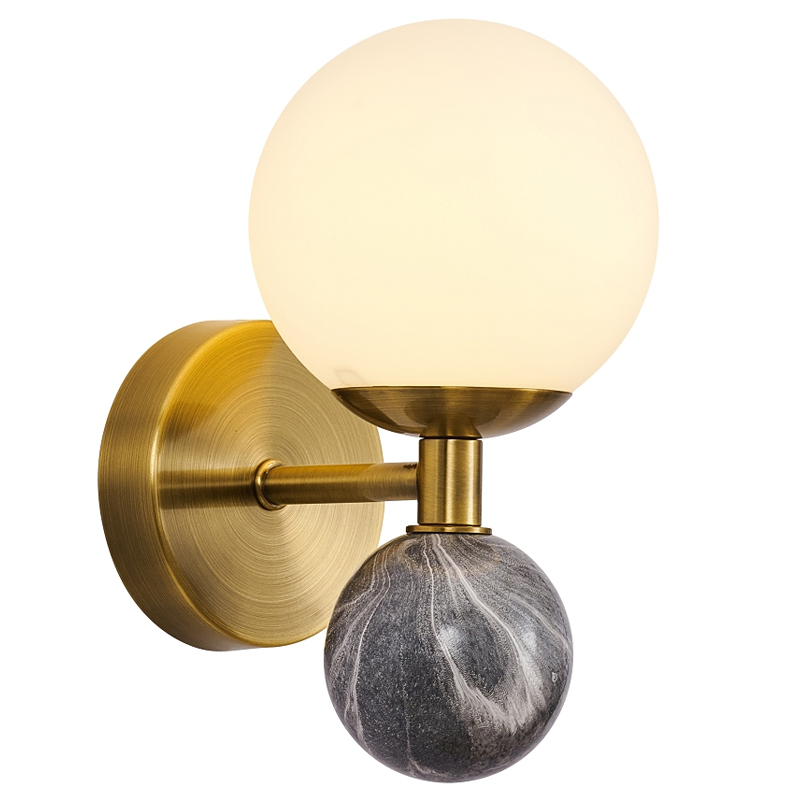 Бра Black Marble Decor Белый Черный Мрамор Nero Латунь Бра Black Marble Decor Белый Черный Мрамор Nero Латунь в Брянске | Loft Concept