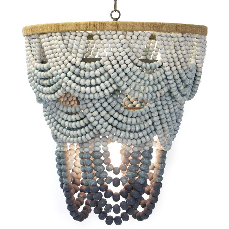 Многоярусная люстра украшенная круглыми бусами Gradient Grey Chandelier Серо-голубой Молочный Песочный Многоярусная люстра украшенная круглыми бусами Gradient Grey Chandelier Серо-голубой Молочный Песочный в Брянске | Loft Concept