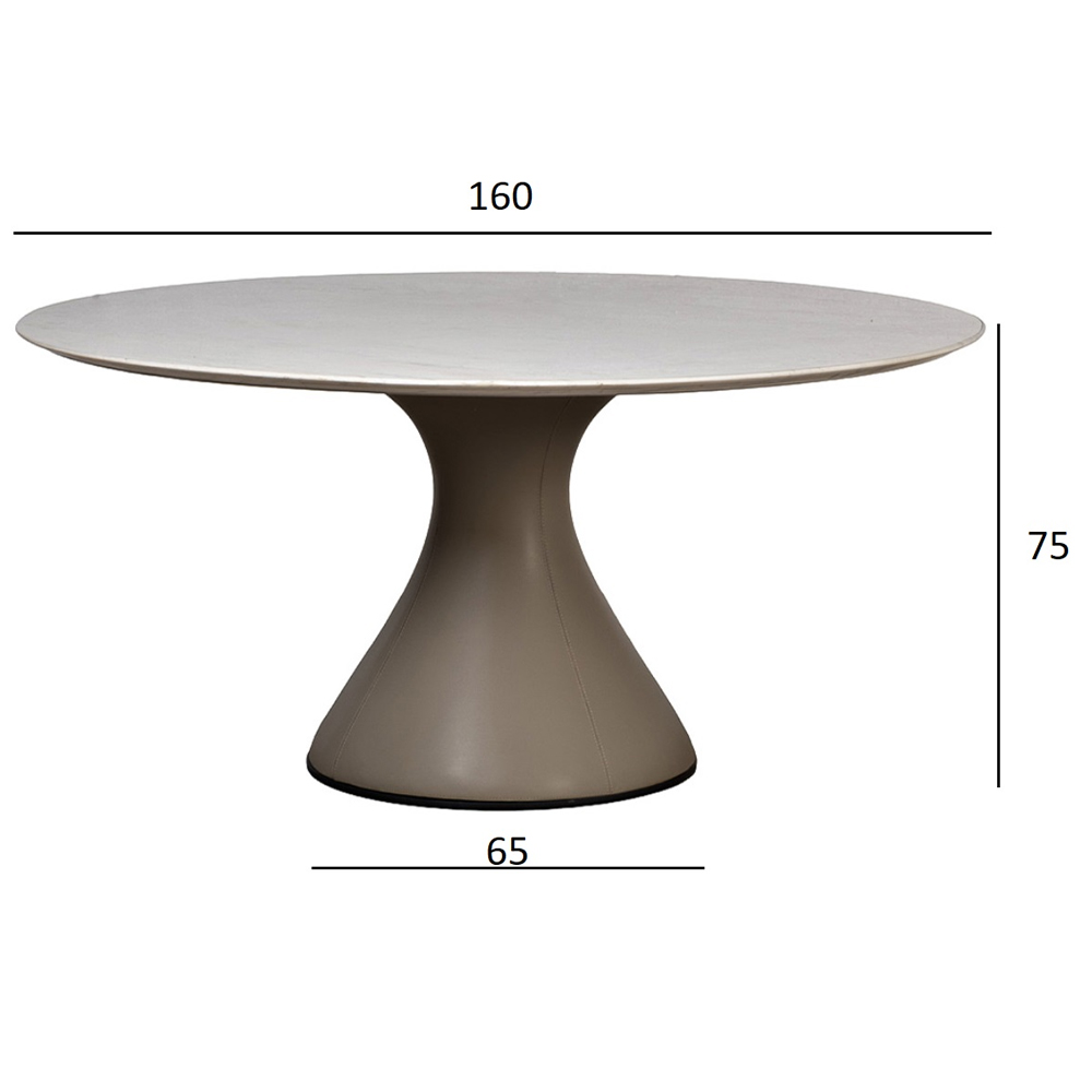 Стол обеденный круглый мраморный на бежевом основании Valedmir в Брянске