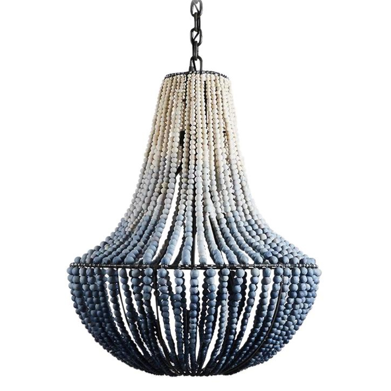 Люстра каплевидной формы украшенная круглыми бусинами Gradient Chandelier Blue White Белый Серо-голубой Синий Люстра каплевидной формы украшенная круглыми бусинами Gradient Chandelier Blue White Белый Серо-голубой Синий в Брянске | Loft Concept