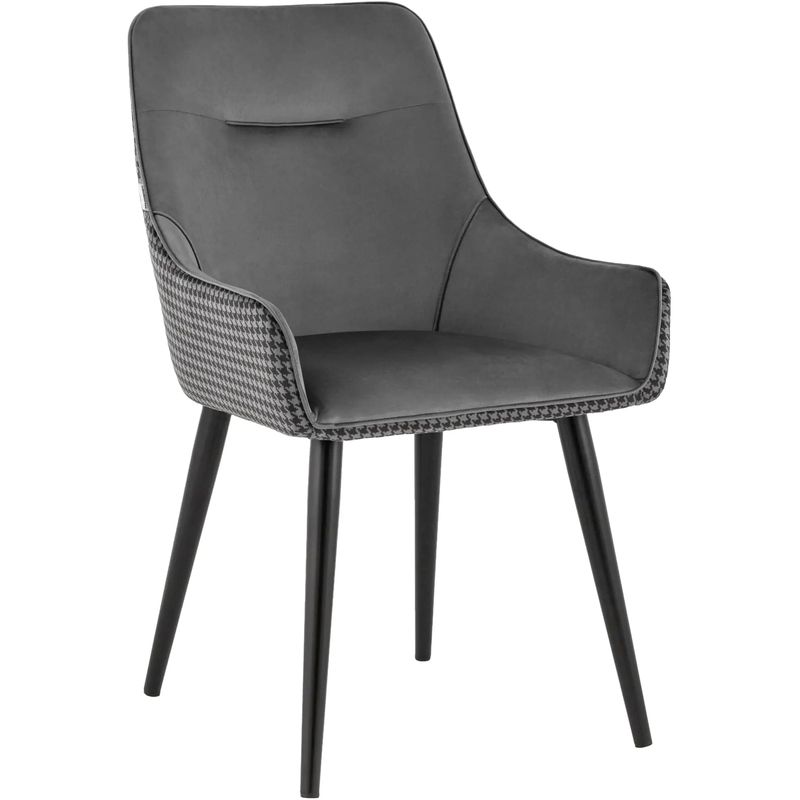 Стул Joan Chair Ткань Гусиная Лапка Серый Черный Стул Joan Chair Ткань Гусиная Лапка Серый Черный в Брянске | Loft Concept