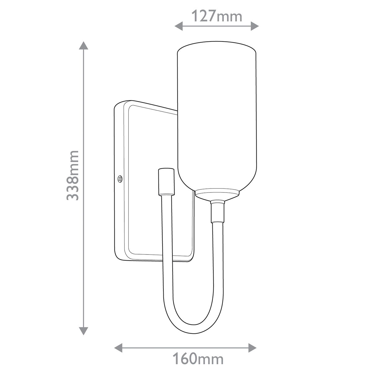  Бра с прямоугольным черным основанием и белым матовым цилиндрическим плафоном Kichler в Брянске