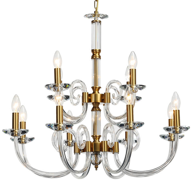 Люстра Twisted Glass Candles Chandelier 12 Золотой Прозрачное Стекло Люстра Twisted Glass Candles Chandelier 12 Золотой Прозрачное Стекло в Брянске | Loft Concept