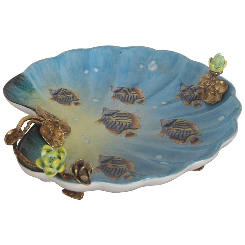 Блюдо Dish Blue Shell Бронза Голубой Блюдо Dish Blue Shell Бронза Голубой в Брянске | Loft Concept