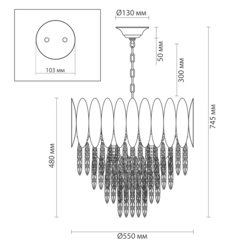 Люстра KEBO KING CHANDELIER four cascades D 55 Люстра KEBO KING CHANDELIER four cascades D 55 в Брянске
