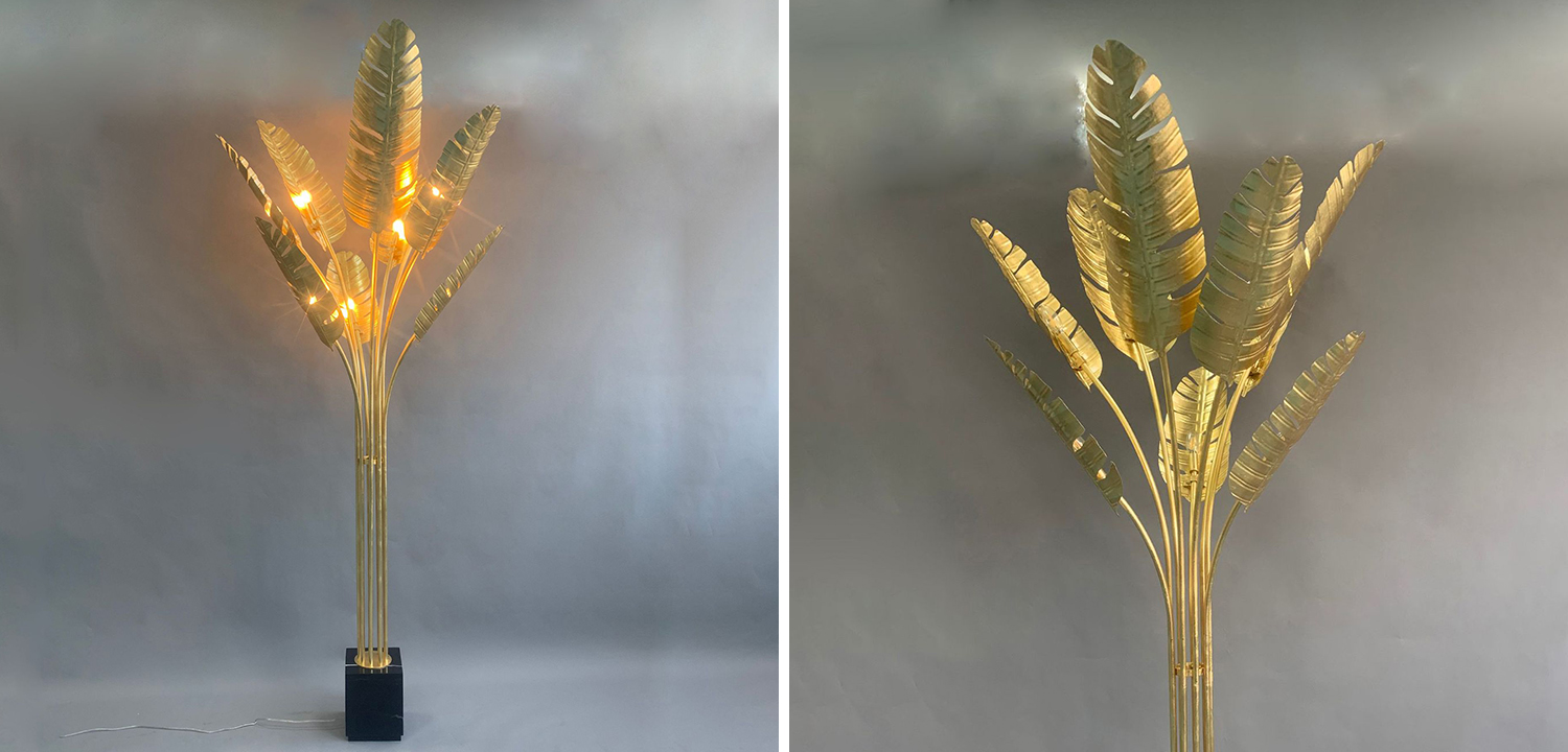 Торшер Gold Palm Leaves Floor Lamp - фото