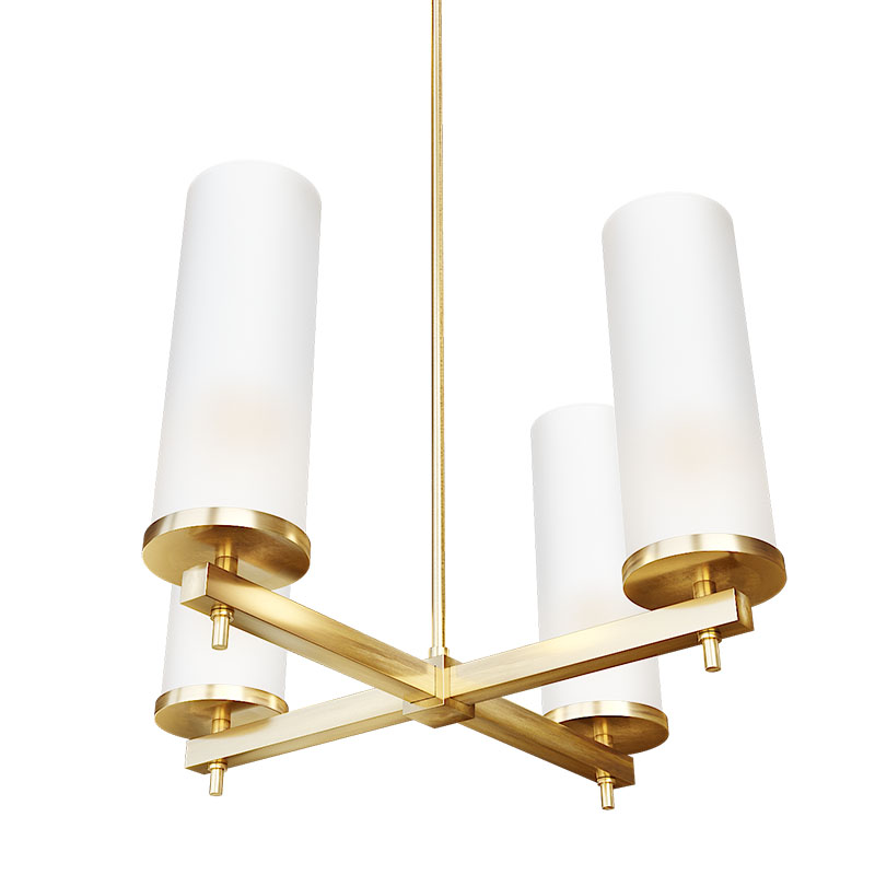 Люстра Дизайнерская Candle Holder 4 лампы Латунь Белый Люстра Дизайнерская Candle Holder 4 лампы Латунь Белый в Брянске | Loft Concept