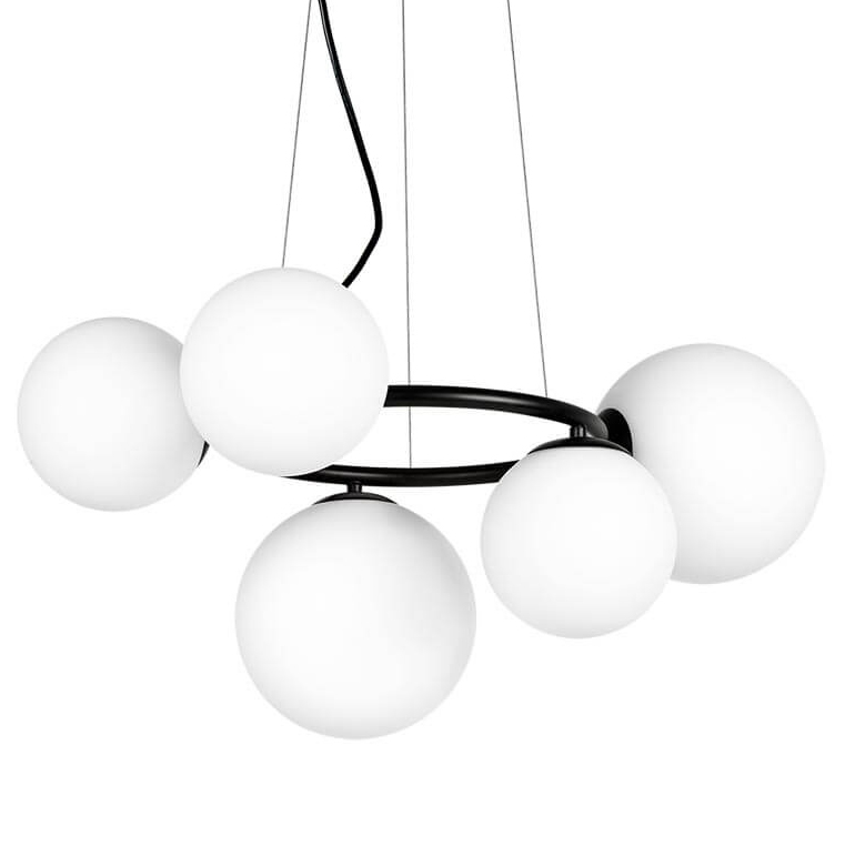 Люстра Bubbles on Ring Chandelier Black Белый Черный Люстра Bubbles on Ring Chandelier Black Белый Черный в Брянске | Loft Concept