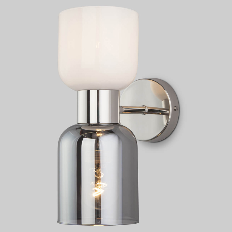 Бра Light maker studio Sconce white and smok Никель Стекло Смок Белый Бра Light maker studio Sconce white and smok Никель Стекло Смок Белый в Брянске | Loft Concept