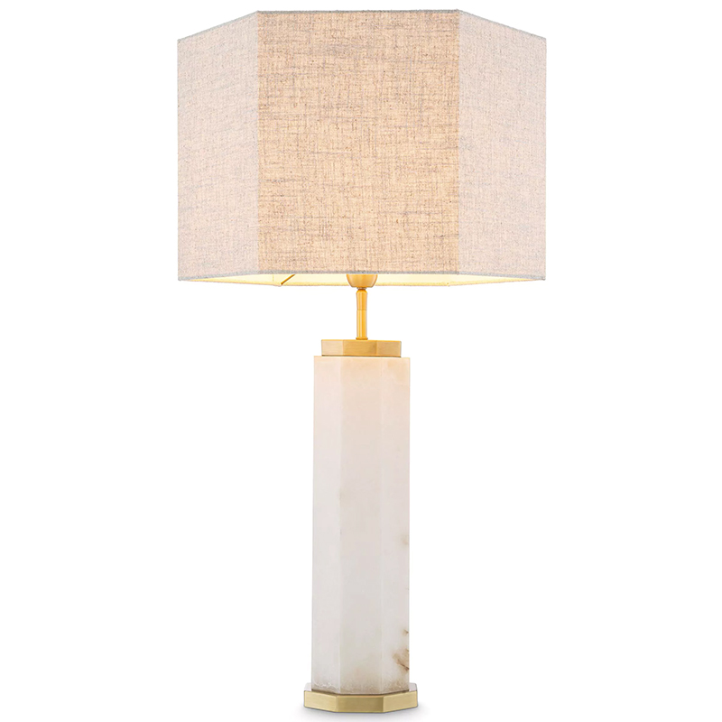 Настольная лампа Eichholtz Table Lamp Newman Alabaster Латунь Серый Белый Настольная лампа Eichholtz Table Lamp Newman Alabaster Латунь Серый Белый в Брянске | Loft Concept