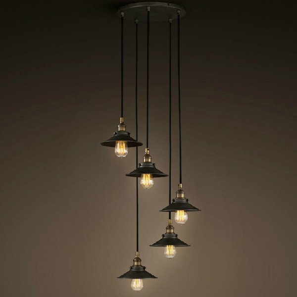 Люстра Loft Cone Pendant 5 Черный Люстра Loft Cone Pendant 5 Черный в Брянске | Loft Concept