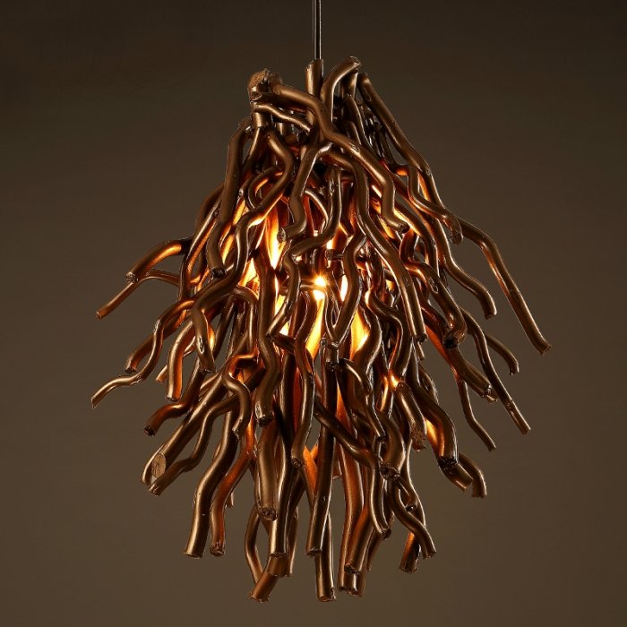 Подвесной светильник Old Wicker Pendant Broom Коричневый Подвесной светильник Old Wicker Pendant Broom Коричневый в Брянске | Loft Concept