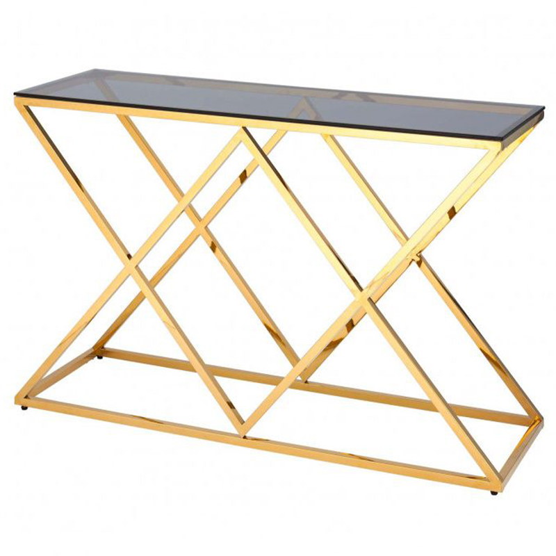 Консоль Milan Console Прозрачное Стекло Золотой Консоль Milan Console Прозрачное Стекло Золотой в Брянске | Loft Concept