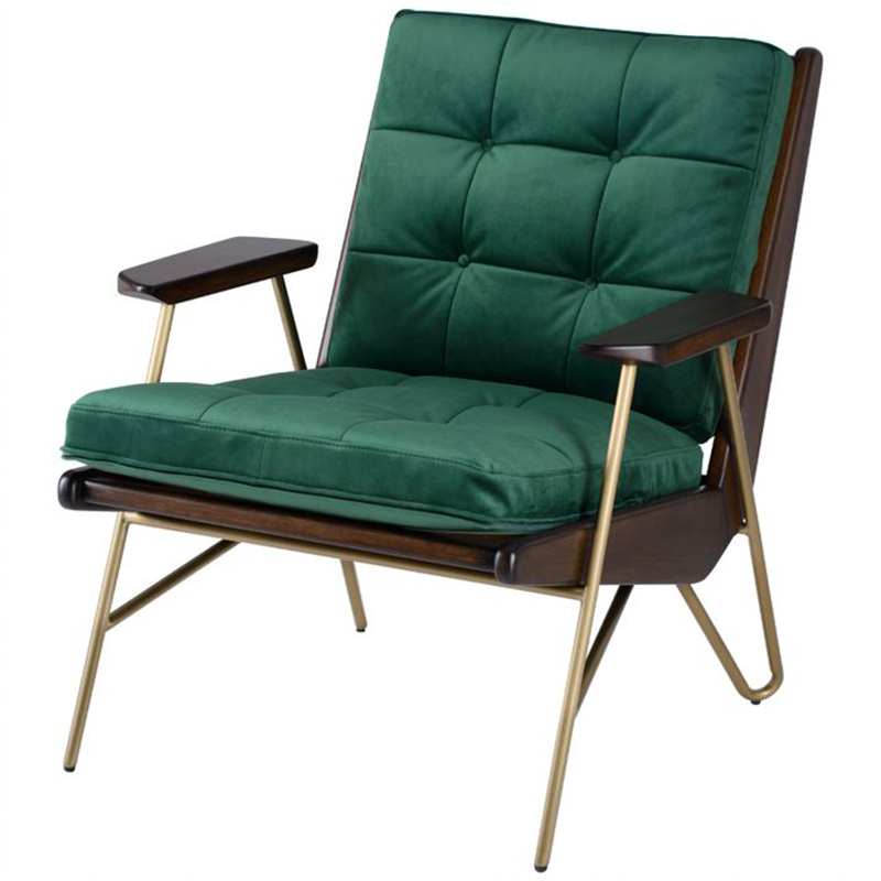 Кресло Gelver Chair green Зеленый матовое золото Коричневый Кресло Gelver Chair green Зеленый матовое золото Коричневый в Брянске | Loft Concept