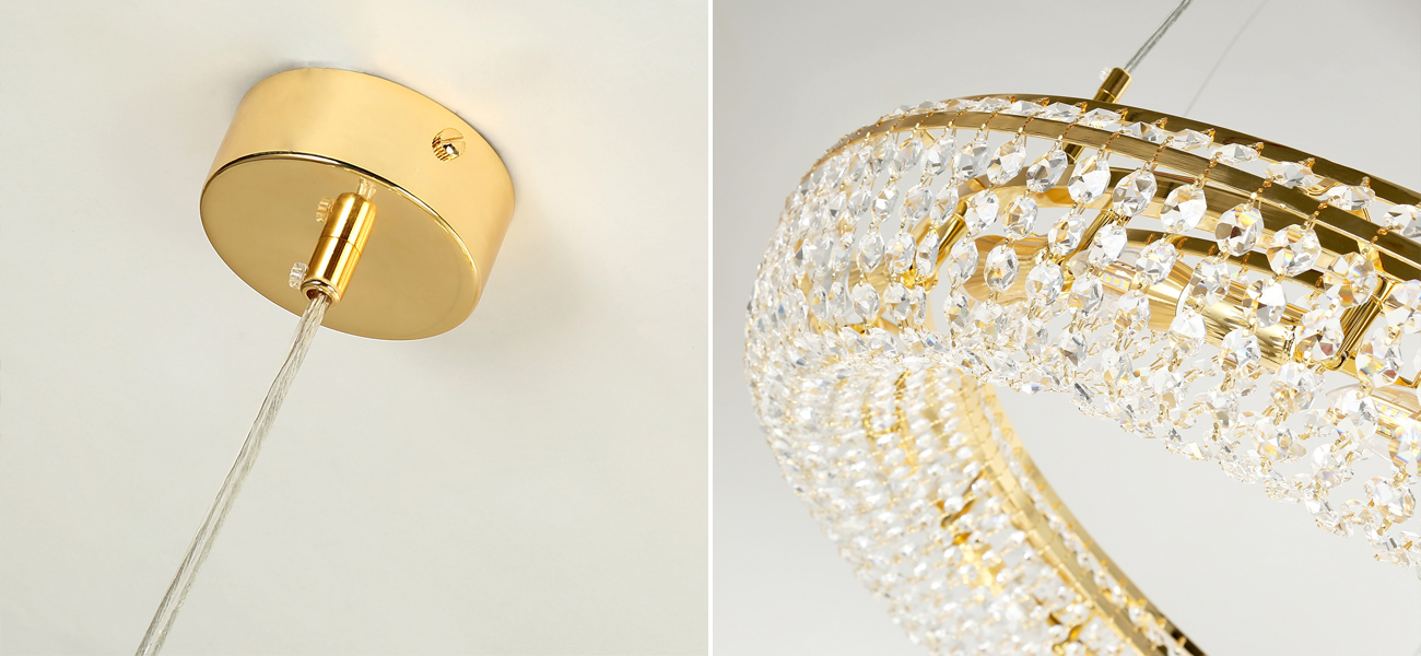 Кольцевая люстра с хрустальными элементами Torus 100 см  - фото №1