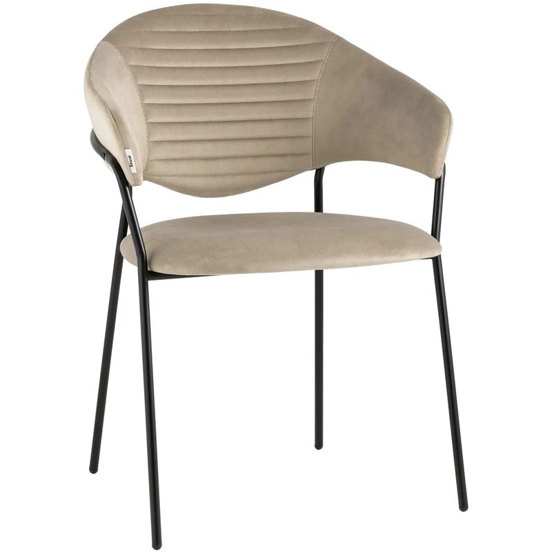 Стул Alexis Chair Бежевый Велюр Бежевый Черный Стул Alexis Chair Бежевый Велюр Бежевый Черный в Брянске | Loft Concept