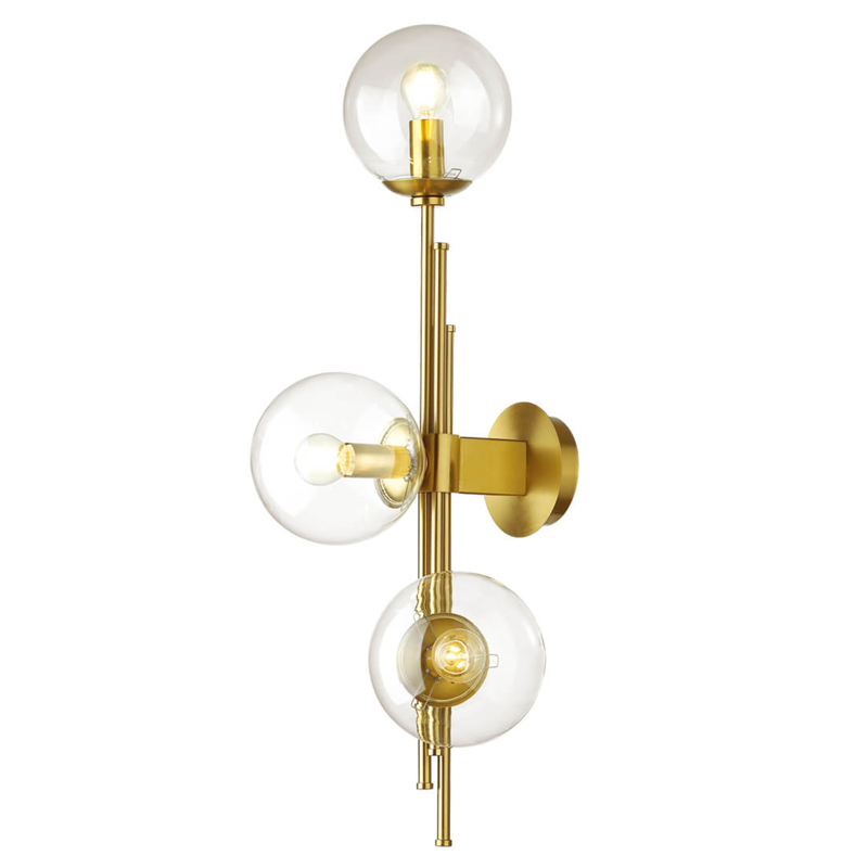 Бра TRILOGY WALL SCONCE Clear glass 70 Латунь Прозрачное Стекло Бра TRILOGY WALL SCONCE Clear glass 70 Латунь Прозрачное Стекло в Брянске | Loft Concept