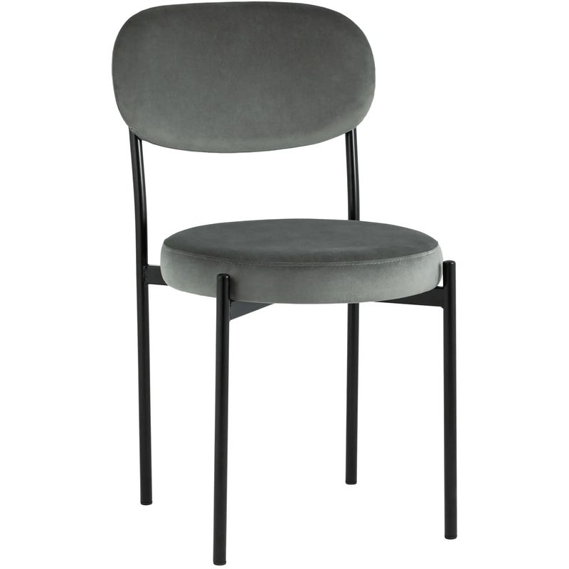 Стул Alfie Chair Темно-Серый Велюр Серый Черный в Брянске | Loft Concept 
