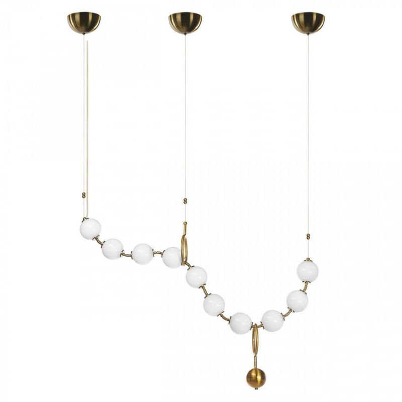 Светодиодный Белые Бусы Larose Guyon COCO CHANDELIER modular 120 см Бронза Белый в Брянске | Loft Concept 