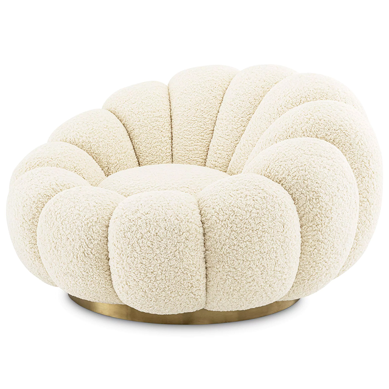 Кресло Eichholtz Swivel Chair Mello Faux Shearling Молочный Латунь Кресло Eichholtz Swivel Chair Mello Faux Shearling Молочный Латунь в Брянске | Loft Concept