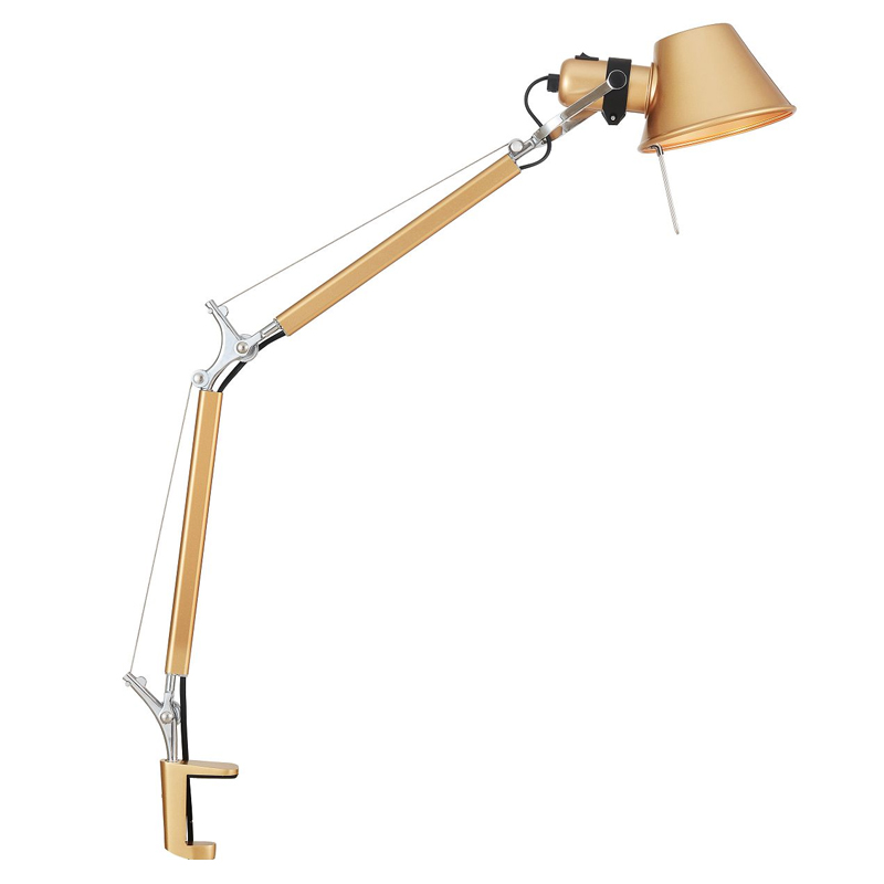 Настольная лампа с креплением на столешницу Artemide Золотой Хром Настольная лампа с креплением на столешницу Artemide Золотой Хром в Брянске | Loft Concept