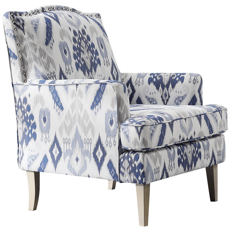 Кресло Armchair Ornament Blue Ikat Белый Светло-синий Бежевый Кресло Armchair Ornament Blue Ikat Белый Светло-синий Бежевый в Брянске | Loft Concept