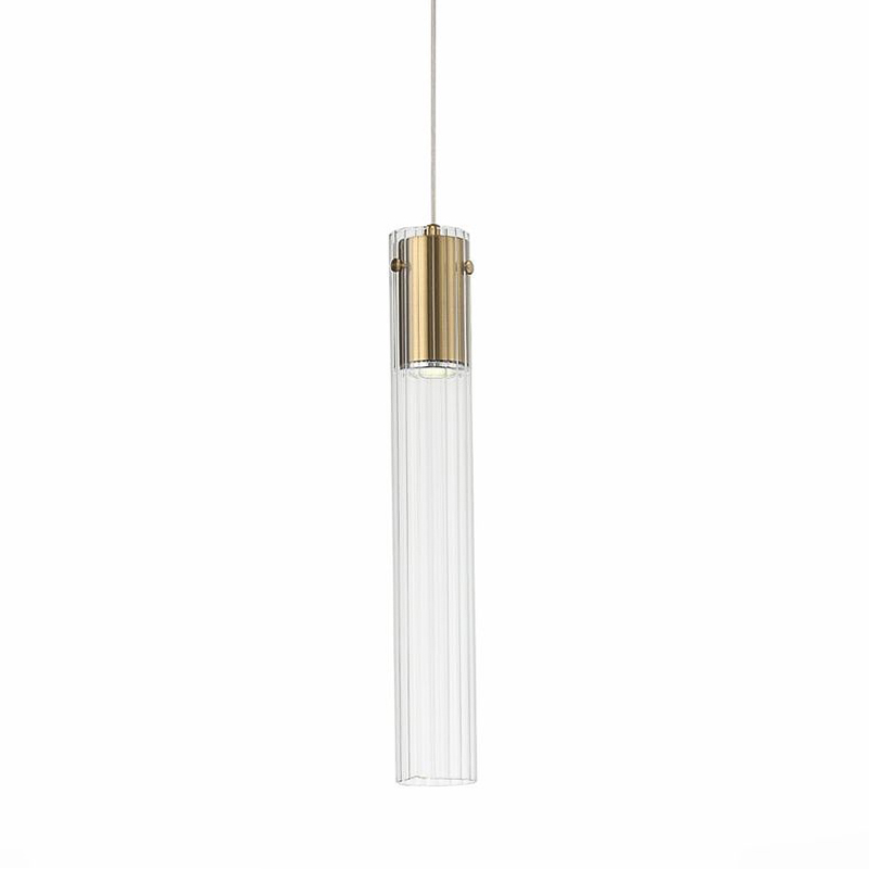 Подвесной светильник Jenae Glass Tube 45 Прозрачный Латунь в Брянске | Loft Concept 