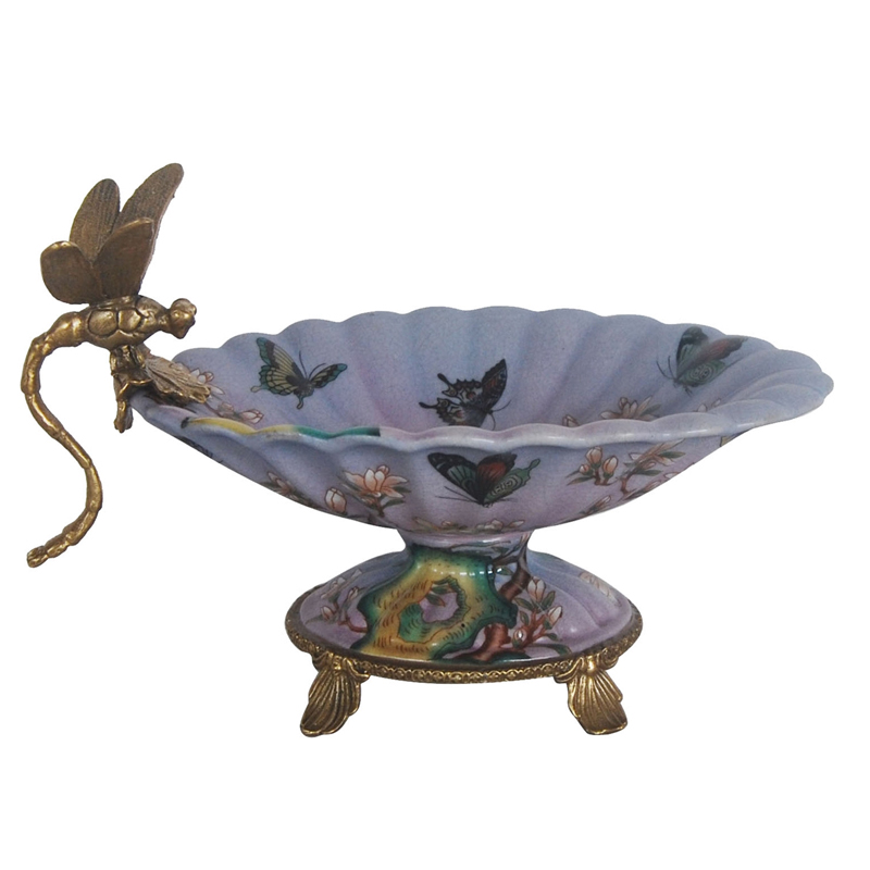 Блюдо Bronze Dragonfly and Butterflies Бронза Мульти Голубой пастельный Блюдо Bronze Dragonfly and Butterflies Бронза Мульти Голубой пастельный в Брянске | Loft Concept